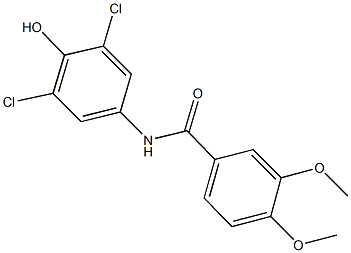 N-(3,5-dichloro-4-hydroxyphenyl)-3,4-dimethoxybenzamide 结构式