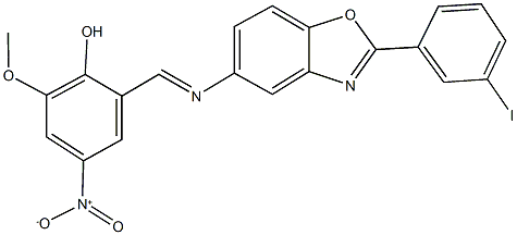 4-nitro-2-({[2-(3-iodophenyl)-1,3-benzoxazol-5-yl]imino}methyl)-6-methoxyphenol,321726-01-6,结构式