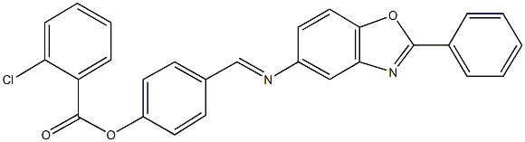 4-{[(2-phenyl-1,3-benzoxazol-5-yl)imino]methyl}phenyl 2-chlorobenzoate Structure