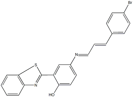 2-(1,3-benzothiazol-2-yl)-4-{[3-(4-bromophenyl)-2-propenylidene]amino}phenol 结构式