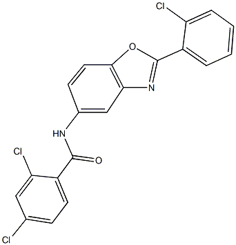 2,4-dichloro-N-[2-(2-chlorophenyl)-1,3-benzoxazol-5-yl]benzamide Struktur