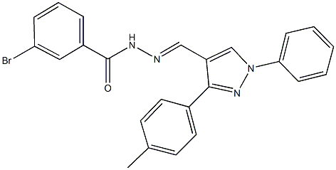 3-bromo-N'-{[3-(4-methylphenyl)-1-phenyl-1H-pyrazol-4-yl]methylene}benzohydrazide Struktur