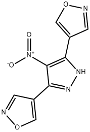 4-[4-nitro-5-(4-isoxazolyl)-1H-pyrazol-3-yl]isoxazole 结构式