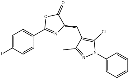 4-[(5-chloro-3-methyl-1-phenyl-1H-pyrazol-4-yl)methylene]-2-(4-iodophenyl)-1,3-oxazol-5(4H)-one 化学構造式