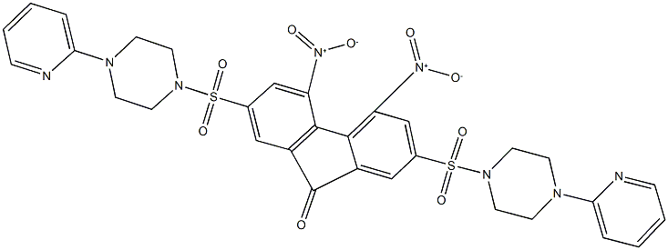 4,5-bisnitro-2,7-bis{[4-(2-pyridinyl)-1-piperazinyl]sulfonyl}-9H-fluoren-9-one Struktur