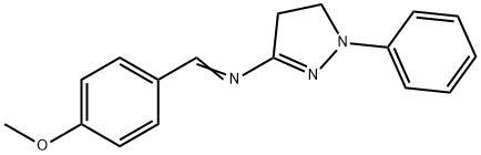 N-(4-methoxybenzylidene)-N-(1-phenyl-4,5-dihydro-1H-pyrazol-3-yl)amine Structure