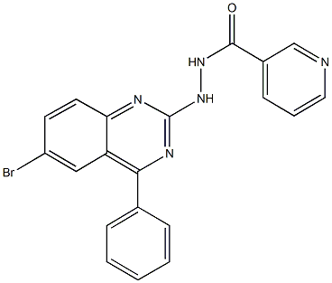 N'-(6-bromo-4-phenylquinazolin-2-yl)pyridine-3-carbohydrazide 化学構造式