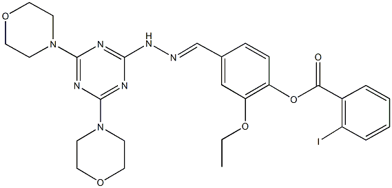 4-{2-[4,6-di(4-morpholinyl)-1,3,5-triazin-2-yl]carbohydrazonoyl}-2-ethoxyphenyl 2-iodobenzoate,321968-74-5,结构式