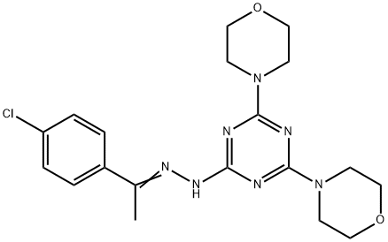 1-(4-chlorophenyl)ethanone [4,6-di(4-morpholinyl)-1,3,5-triazin-2-yl]hydrazone 结构式
