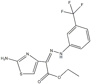 ethyl (2-amino-1,3-thiazol-4-yl){[3-(trifluoromethyl)phenyl]hydrazono}acetate 化学構造式