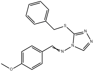 N-[3-(benzylsulfanyl)-4H-1,2,4-triazol-4-yl]-N-(4-methoxybenzylidene)amine Struktur