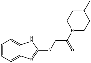 2-{[2-(4-methyl-1-piperazinyl)-2-oxoethyl]sulfanyl}-1H-benzimidazole 化学構造式