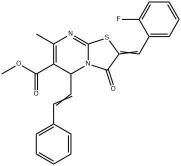 321976-30-1 methyl 2-(2-fluorobenzylidene)-7-methyl-3-oxo-5-(2-phenylvinyl)-2,3-dihydro-5H-[1,3]thiazolo[3,2-a]pyrimidine-6-carboxylate