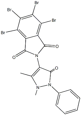 4,5,6,7-tetrabromo-2-(1,5-dimethyl-3-oxo-2-phenyl-2,3-dihydro-1H-pyrazol-4-yl)-1H-isoindole-1,3(2H)-dione,321978-93-2,结构式