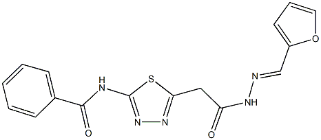 N-(5-{2-[2-(2-furylmethylene)hydrazino]-2-oxoethyl}-1,3,4-thiadiazol-2-yl)benzamide Structure