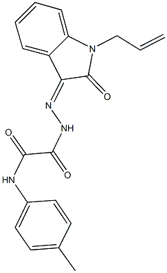 2-[2-(1-allyl-2-oxo-1,2-dihydro-3H-indol-3-ylidene)hydrazino]-N-(4-methylphenyl)-2-oxoacetamide Structure