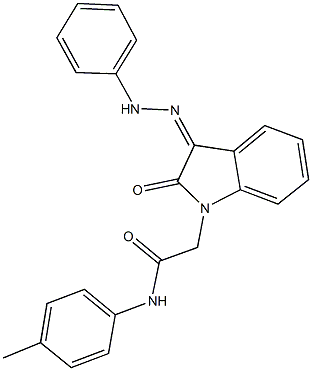 N-(4-methylphenyl)-2-[2-oxo-3-(phenylhydrazono)-2,3-dihydro-1H-indol-1-yl]acetamide Structure