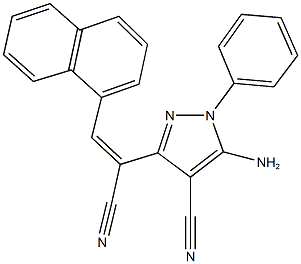 5-amino-3-[1-cyano-2-(1-naphthyl)vinyl]-1-phenyl-1H-pyrazole-4-carbonitrile,322639-58-7,结构式