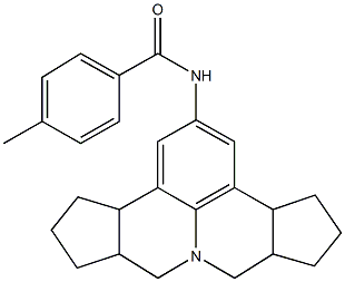 N-(3b,4,5,6,6a,7,9,9a,10,11,12,12a-dodecahydrocyclopenta[c]cyclopenta[4,5]pyrido[3,2,1-ij]quinolin-2-yl)-4-methylbenzamide,322639-67-8,结构式