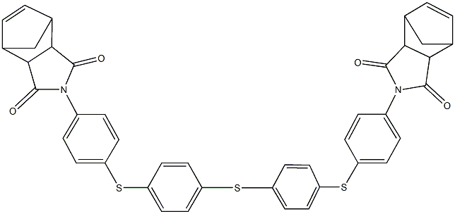 4-[4-({4-[(4-{[4-(3,5-dioxo-4-azatricyclo[5.2.1.0~2,6~]dec-8-en-4-yl)phenyl]sulfanyl}phenyl)sulfanyl]phenyl}sulfanyl)phenyl]-4-azatricyclo[5.2.1.0~2,6~]dec-8-ene-3,5-dione Struktur