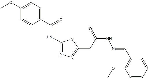 4-methoxy-N-(5-{2-[2-(2-methoxybenzylidene)hydrazino]-2-oxoethyl}-1,3,4-thiadiazol-2-yl)benzamide Structure