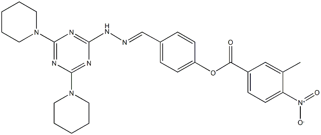 4-{2-[4,6-di(1-piperidinyl)-1,3,5-triazin-2-yl]carbohydrazonoyl}phenyl 4-nitro-3-methylbenzoate Structure