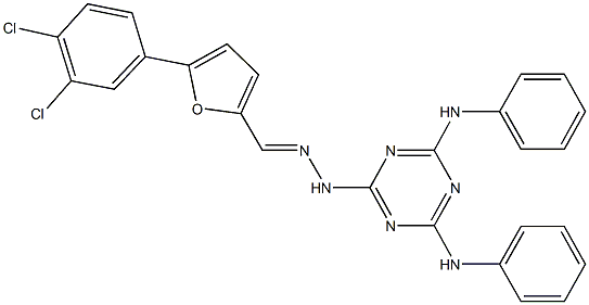 5-(3,4-dichlorophenyl)-2-furaldehyde (4,6-dianilino-1,3,5-triazin-2-yl)hydrazone Struktur