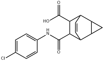 7-[(4-chloroanilino)carbonyl]tricyclo[3.2.2.0~2,4~]non-8-ene-6-carboxylic acid 结构式