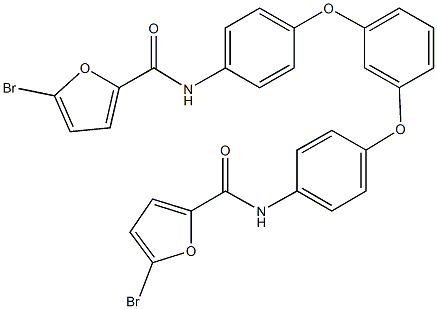 5-bromo-N-[4-(3-{4-[(5-bromo-2-furoyl)amino]phenoxy}phenoxy)phenyl]-2-furamide 化学構造式