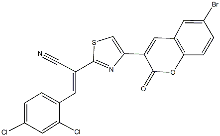 2-[4-(6-bromo-2-oxo-2H-chromen-3-yl)-1,3-thiazol-2-yl]-3-(2,4-dichlorophenyl)acrylonitrile|