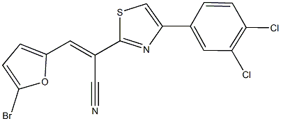 3-(5-bromo-2-furyl)-2-[4-(3,4-dichlorophenyl)-1,3-thiazol-2-yl]acrylonitrile Structure