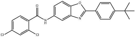 N-[2-(4-tert-butylphenyl)-1,3-benzoxazol-5-yl]-2,4-dichlorobenzamide 结构式