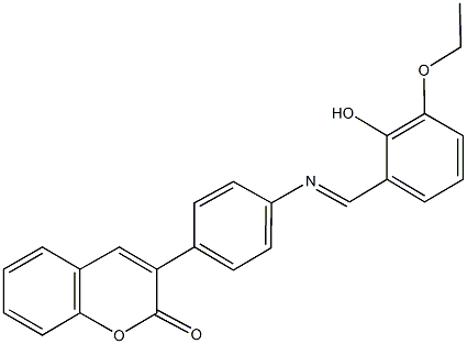 3-{4-[(3-ethoxy-2-hydroxybenzylidene)amino]phenyl}-2H-chromen-2-one 结构式