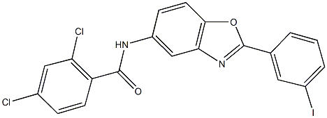 2,4-dichloro-N-[2-(3-iodophenyl)-1,3-benzoxazol-5-yl]benzamide Struktur