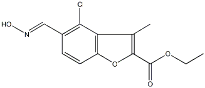 ethyl 4-chloro-5-[(hydroxyimino)methyl]-3-methyl-1-benzofuran-2-carboxylate Struktur