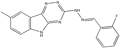 2-fluorobenzaldehyde (8-methyl-5H-[1,2,4]triazino[5,6-b]indol-3-yl)hydrazone 结构式