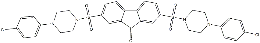 2,7-bis{[4-(4-chlorophenyl)-1-piperazinyl]sulfonyl}-9H-fluoren-9-one Structure