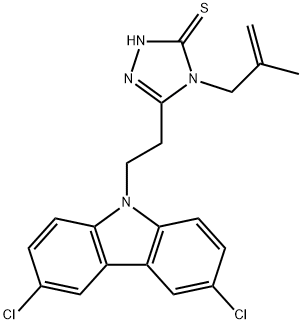 5-[2-(3,6-dichloro-9H-carbazol-9-yl)ethyl]-4-(2-methyl-2-propenyl)-4H-1,2,4-triazole-3-thiol Structure