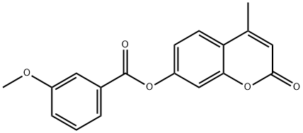 4-methyl-2-oxo-2H-chromen-7-yl 3-methoxybenzoate 化学構造式