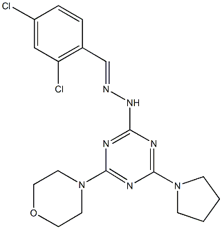 2,4-dichlorobenzaldehyde [4-(4-morpholinyl)-6-(1-pyrrolidinyl)-1,3,5-triazin-2-yl]hydrazone Struktur