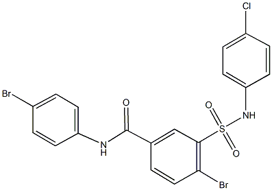 4-bromo-N-(4-bromophenyl)-3-[(4-chloroanilino)sulfonyl]benzamide 化学構造式