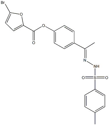 4-{N-[(4-methylphenyl)sulfonyl]ethanehydrazonoyl}phenyl 5-bromo-2-furoate 化学構造式