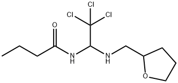 N-{2,2,2-trichloro-1-[(tetrahydrofuran-2-ylmethyl)amino]ethyl}butanamide 化学構造式