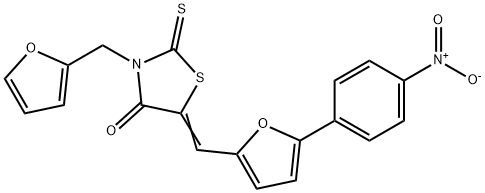 3-(2-furylmethyl)-5-[(5-{4-nitrophenyl}-2-furyl)methylene]-2-thioxo-1,3-thiazolidin-4-one|