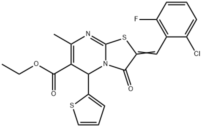 ethyl 2-(2-chloro-6-fluorobenzylidene)-7-methyl-3-oxo-5-(2-thienyl)-2,3-dihydro-5H-[1,3]thiazolo[3,2-a]pyrimidine-6-carboxylate|