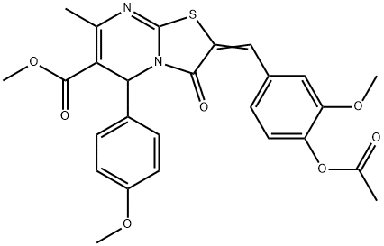 methyl 2-[4-(acetyloxy)-3-methoxybenzylidene]-5-(4-methoxyphenyl)-7-methyl-3-oxo-2,3-dihydro-5H-[1,3]thiazolo[3,2-a]pyrimidine-6-carboxylate|