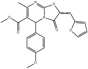 methyl 2-(2-furylmethylene)-5-(4-methoxyphenyl)-7-methyl-3-oxo-2,3-dihydro-5H-[1,3]thiazolo[3,2-a]pyrimidine-6-carboxylate Structure