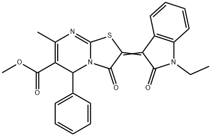 324071-73-0 methyl 2-(1-ethyl-2-oxo-1,2-dihydro-3H-indol-3-ylidene)-7-methyl-3-oxo-5-phenyl-2,3-dihydro-5H-[1,3]thiazolo[3,2-a]pyrimidine-6-carboxylate