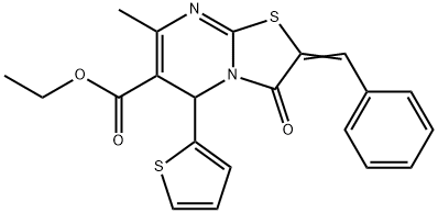 324072-17-5 ethyl 2-benzylidene-7-methyl-3-oxo-5-(2-thienyl)-2,3-dihydro-5H-[1,3]thiazolo[3,2-a]pyrimidine-6-carboxylate