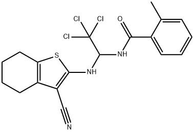 2-methyl-N-{2,2,2-trichloro-1-[(3-cyano-4,5,6,7-tetrahydro-1-benzothien-2-yl)amino]ethyl}benzamide,324072-82-4,结构式